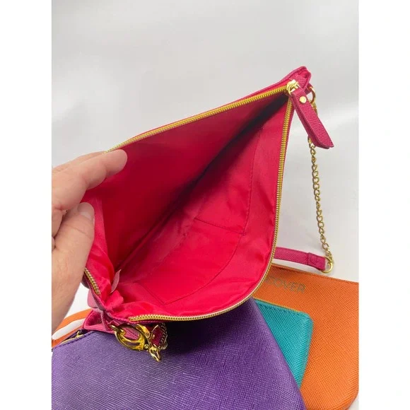 New Joy Mangano (5) Piece Zipper Pouch Set Neon Colors Travel Storage Cases - Picture 11 of 14